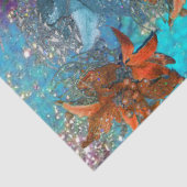 RODE BLAUWE POINSETTIAS, CHRISTMAS STARS IN SPARKL TISSUEPAPIER (Detail)