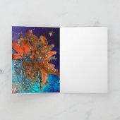 RODE BLAUWE POINSETTIAS, DIAMOND STARS, SILVER SPA FEESTDAGEN KAART (Binnen)