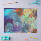 RODE BLAUWE POINSETTIAS, VLINDER IN GOUDEN SPRANKE TISSUEPAPIER (Craft)