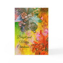 RODE BLAUWE POINSETTIAS, XMAS STARS IN GOUDE SPARK