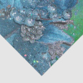 RODE BLAUWE POINSETTIAS, XMAS STARS IN GROENE SPAR TISSUEPAPIER (Detail)