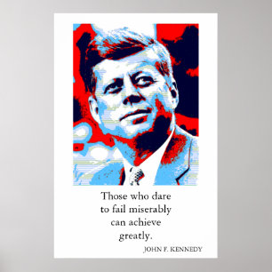 Rode Blauwe Pop Art JFK John F. Kennedy Quote Achi Poster