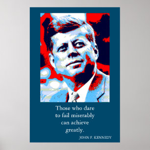 Rode Blauwe Pop Art JFK John F. Kennedy Quote Achi Poster