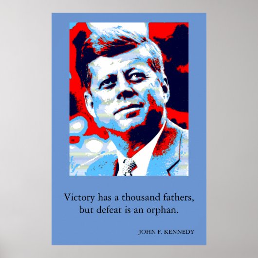 Rode Blauwe Pop Art JFK John F. Kennedy Quote Achi Poster (Voorkant)