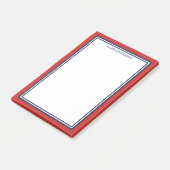 Rode Blauwe Rand Voeg Je Naam Toe Post-it® Notes (Schuin)