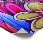 Rode + Blauwe + Roze Whimsical Paddenstoelen Aan e Poster (Hoek)