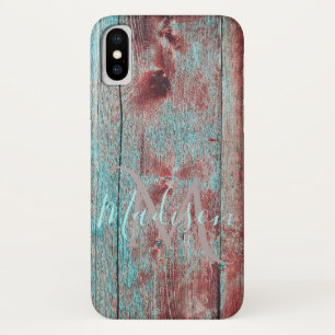 Rode Blauwe Rustige Initiaal Naam Case-Mate iPhone Case