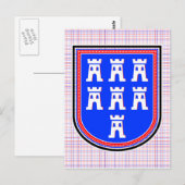 Rode Blauwe Saksische Teken Briefkaart (Voorkant / Achterkant)