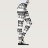 Rode blauwe sierbloem leggings (Rechts)