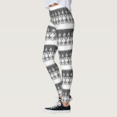 Rode blauwe sierbloem leggings (Links)