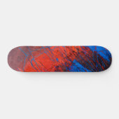Rode Blauwe Statische Grunge Skateboard (Horizontaal)