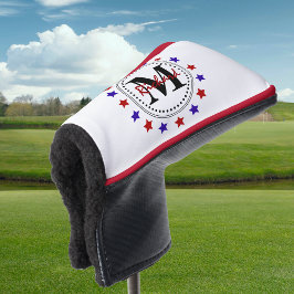 Rode Blauwe sterren Monogram Putter Hoesje Golfheadcover
