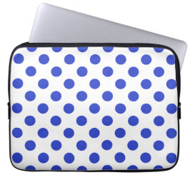 Rode blauwe stippen laptop sleeve