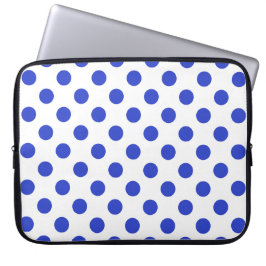 Rode blauwe stippen laptop sleeve