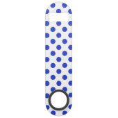 Rode blauwe stippen speed flessenopener (Achterkant)