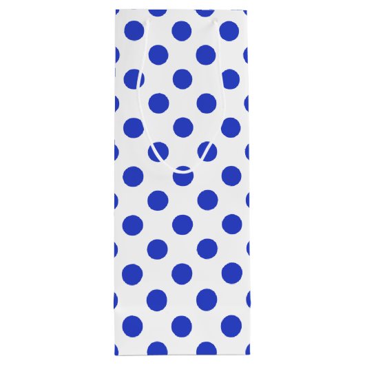 Rode blauwe stippen wijn cadeautas (Achterkant)