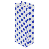 Rode blauwe stippen wijn cadeautas (Voorkant Gekanteld)