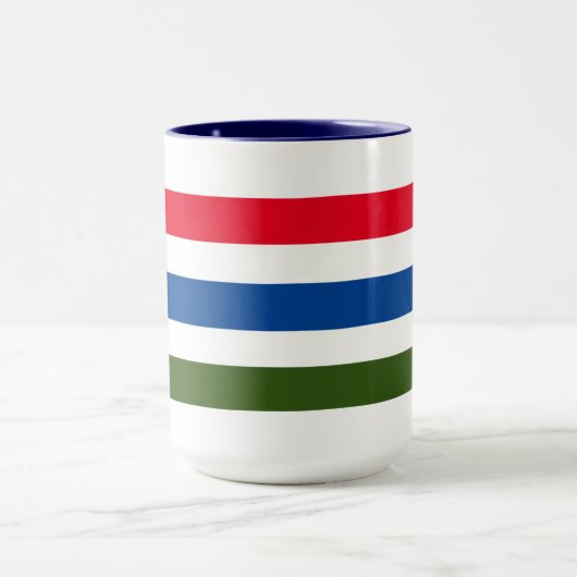 rode blauwe streep op witte achtergrond mok (Midden)