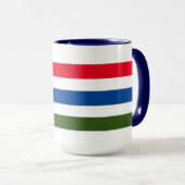 rode blauwe streep op witte achtergrond mok (Voorkant rechts)