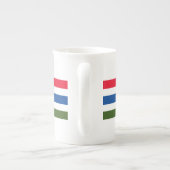 rode blauwe streep op witte achtergrond porselein kop (Achterkant)