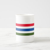 rode blauwe streep op witte achtergrond porselein kop (Voorkant)