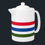 rode blauwe streep op witte achtergrond theepot<br><div class="desc">rode blauwe streep op witte achtergrond</div>