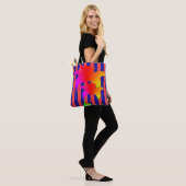 Rode Blauwe Streep Regenboog Bloem Tas (Op model)