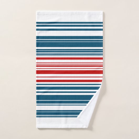 Rode blauwe strepen handdoek (Handdoek)
