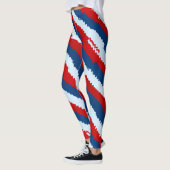 Rode blauwe strepen leggings (Links)