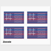  rode blauwe strepen Modern Monogram Rechthoekige Sticker (Vel)
