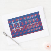  rode blauwe strepen Modern Monogram Rechthoekige Sticker (Envelop)