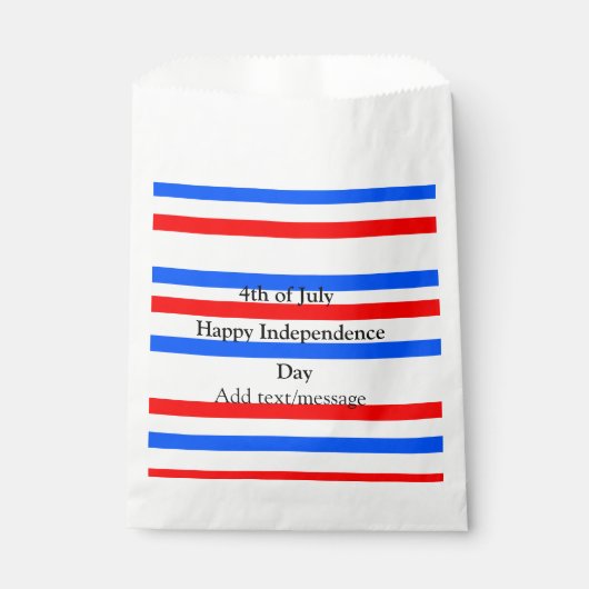 Rode blauwe strepen onafhankelijkheidsdag 4 juli bedankzakje (Voorkant)