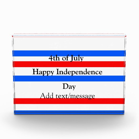 Rode blauwe strepen onafhankelijkheidsdag 4 juli fotoblokken (Voorkant)