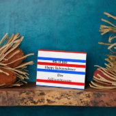 Rode blauwe strepen onafhankelijkheidsdag 4 juli fotoplaat (Zijkant)