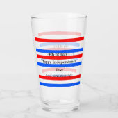 Rode blauwe strepen onafhankelijkheidsdag 4 juli glas (Achterkant)