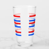 Rode blauwe strepen onafhankelijkheidsdag 4 juli glas (Links)