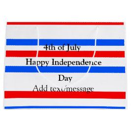 Rode blauwe strepen onafhankelijkheidsdag 4 juli groot cadeauzakje