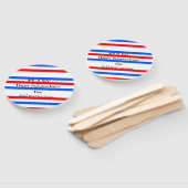 Rode blauwe strepen onafhankelijkheidsdag 4 juli handwaaier (Niet-gemonteerd)