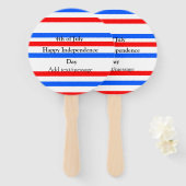 Rode blauwe strepen onafhankelijkheidsdag 4 juli handwaaier (Voorkant en achterkant)