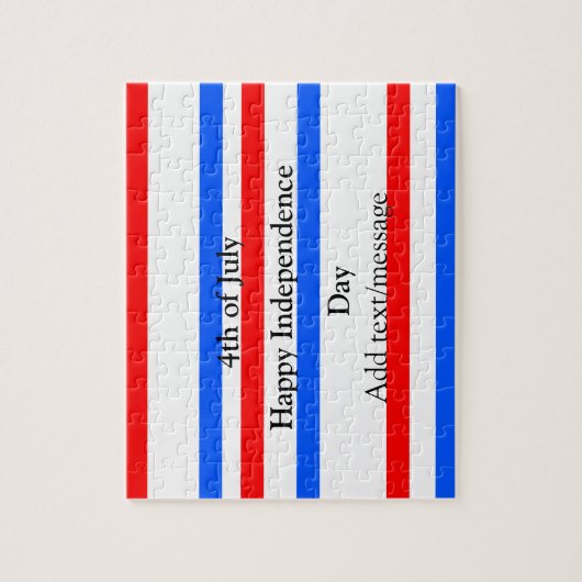 Rode blauwe strepen onafhankelijkheidsdag 4 juli legpuzzel (Verticaal)