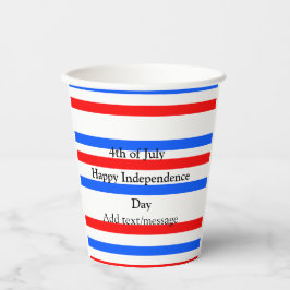 Rode blauwe strepen onafhankelijkheidsdag 4 juli papieren bekers