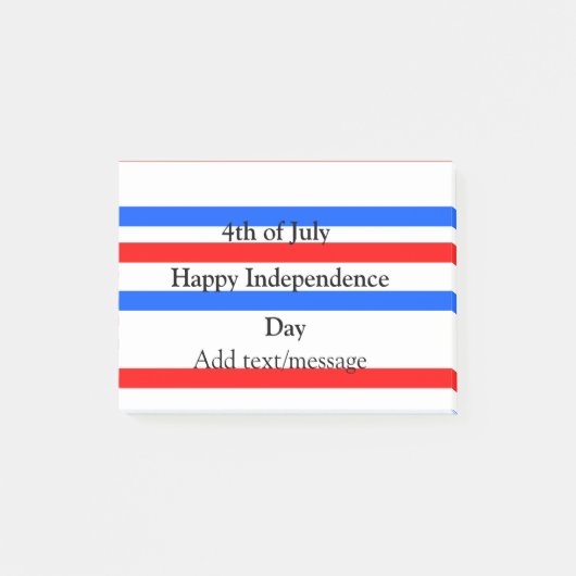 Rode blauwe strepen onafhankelijkheidsdag 4 juli post-it® notes (Voorkant)