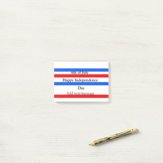 Rode blauwe strepen onafhankelijkheidsdag 4 juli post-it® notes (Op bureau)