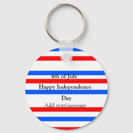 Rode blauwe strepen onafhankelijkheidsdag 4 juli sleutelhanger