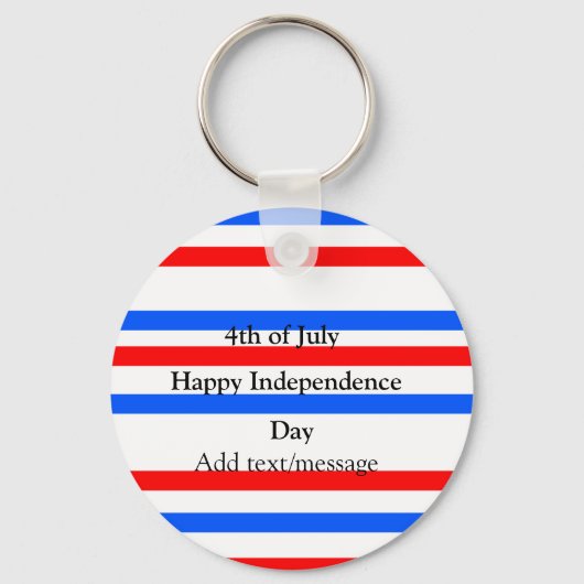 Rode blauwe strepen onafhankelijkheidsdag 4 juli sleutelhanger (Voorkant)