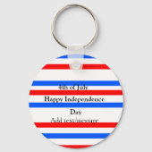 Rode blauwe strepen onafhankelijkheidsdag 4 juli sleutelhanger (Achterkant)