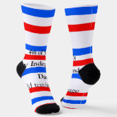 Rode blauwe strepen onafhankelijkheidsdag 4 juli sokken (Gebogen)
