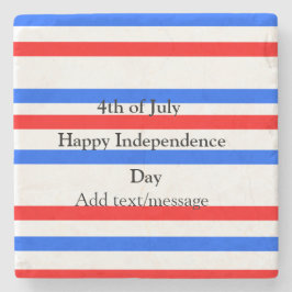 Rode blauwe strepen onafhankelijkheidsdag 4 juli stenen onderzetter