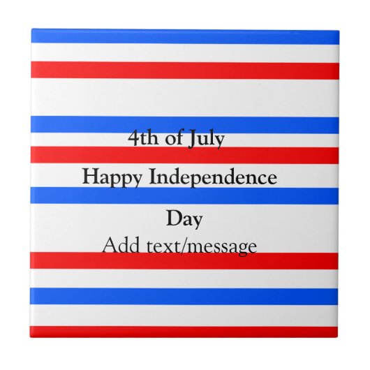 Rode blauwe strepen onafhankelijkheidsdag 4 juli tegeltje (Voorkant)