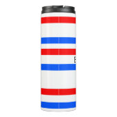 Rode blauwe strepen onafhankelijkheidsdag 4 juli thermosbeker (Achterkant)